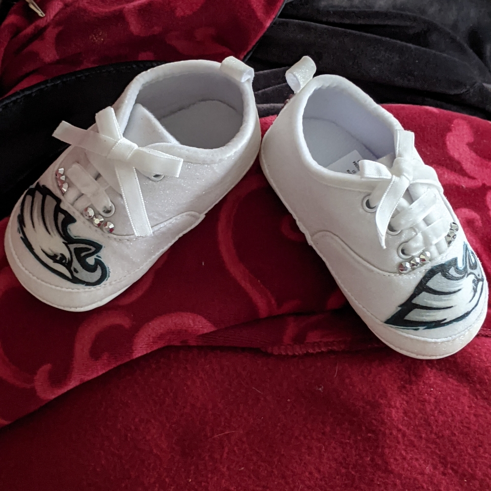 Philadelphia eagles custom baby sneakers